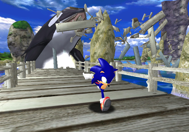 Look at the graphics and appearance of Sonic in the DX version compared to that of Sonic Adventure higher above this article.