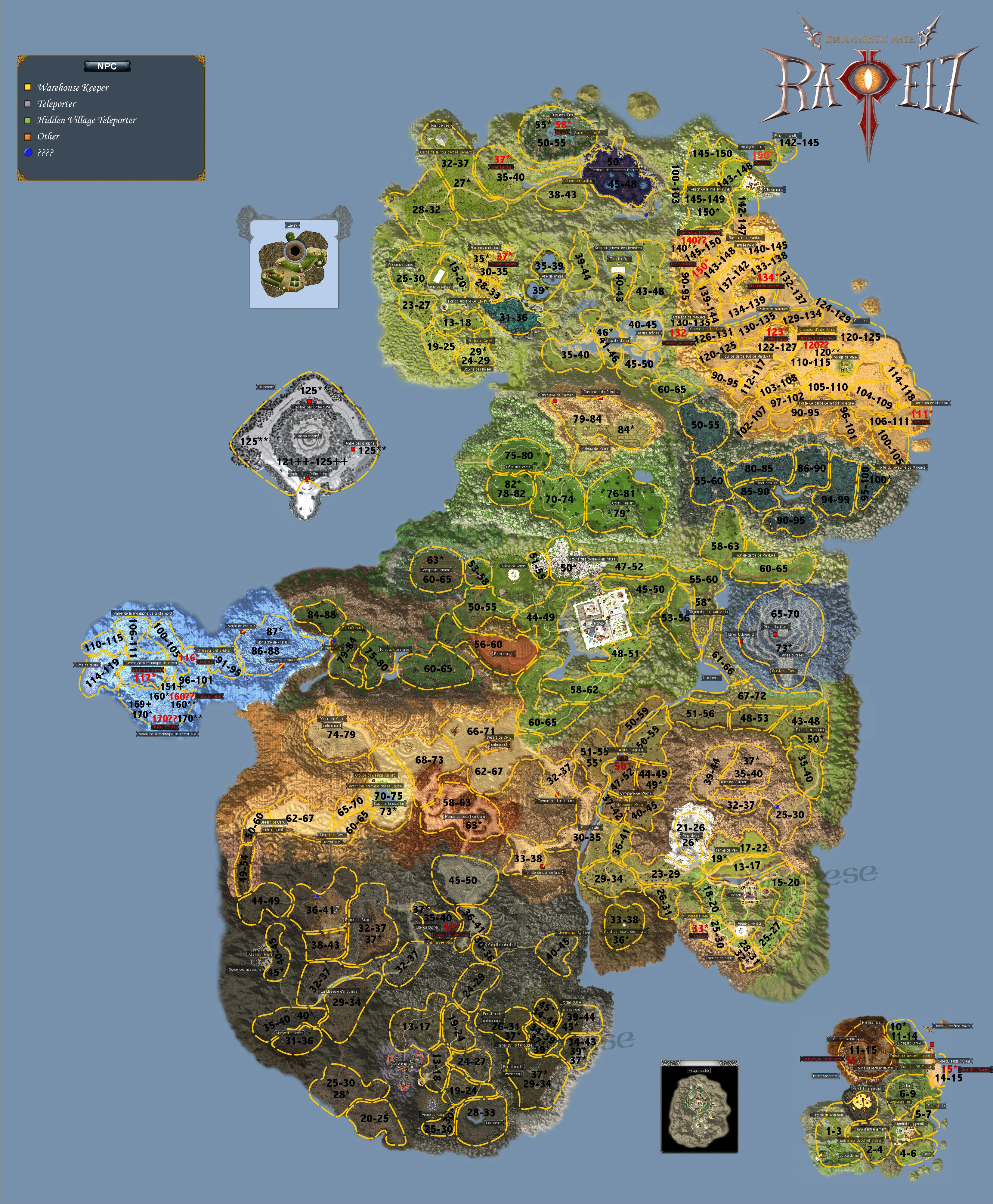 Epic 6 World Map with mob levels and location - Rappelz Wiki - Pets