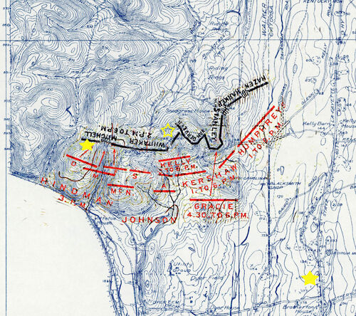 1863 09 20 chickamauga Snodgrass defensive line topo map