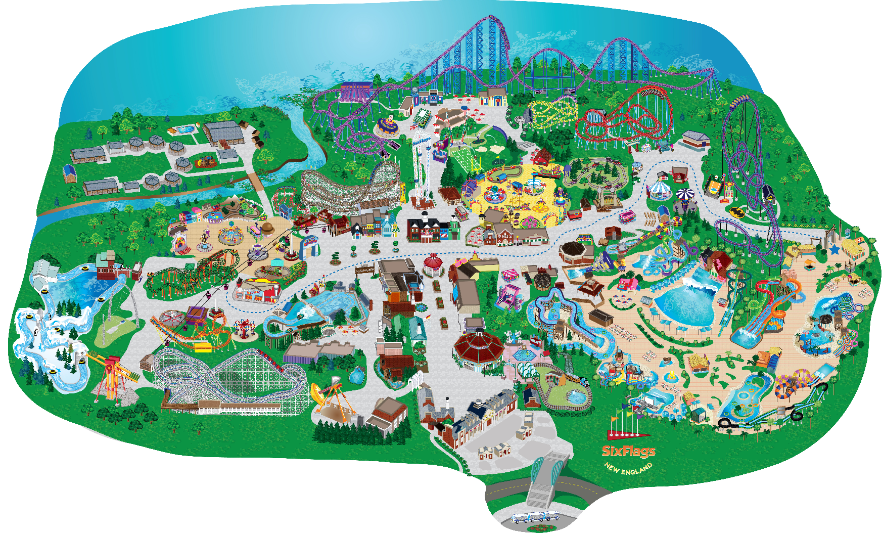 Six Flags New England Map - Map