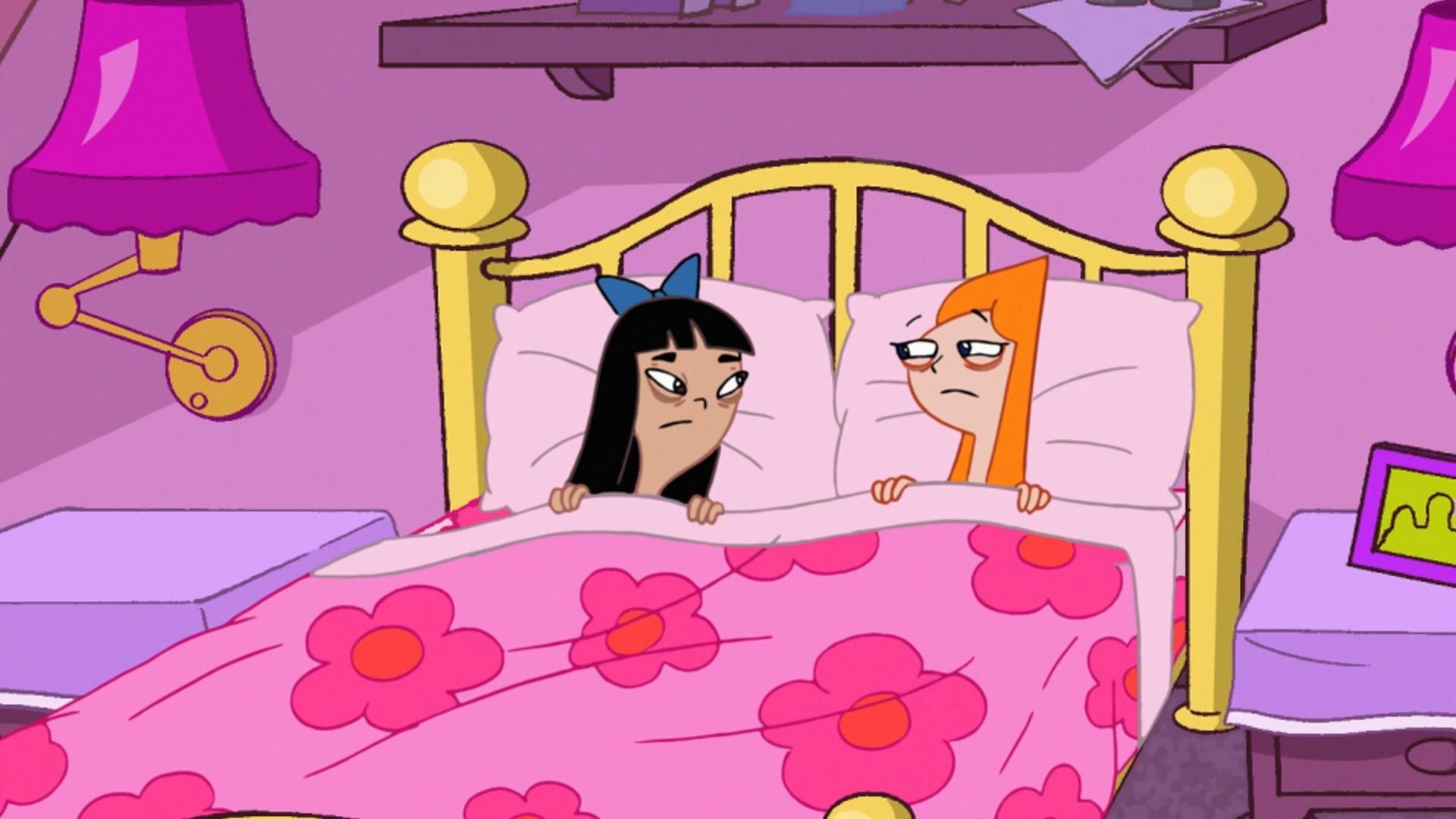 Image Candace And Stacy Sick In Bed Phineas And Ferb Wiki Your Guide To Phineas And Ferb