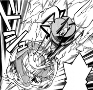 Giovanni uses his Beedrill to penetrate Lance's protective sphere