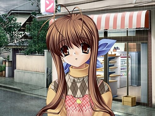 Sanae, as she appears in the Clannad visual novel games