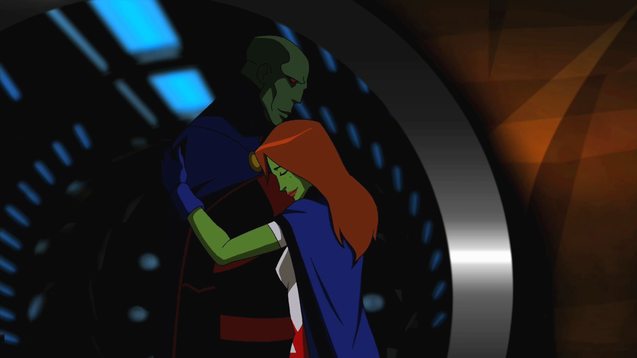 Martian Manhunter is greeted by his niece in the Cave.