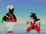 Mr. Popo y Goku entrenando