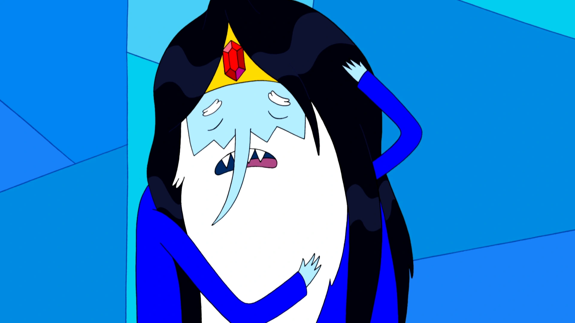 Image S4e25 Ice King wearing Marceline wig.png The Adventure Time