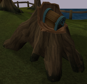 Strange chest in hollow tree stump