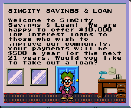 SimCity SNES Loan Unlocked