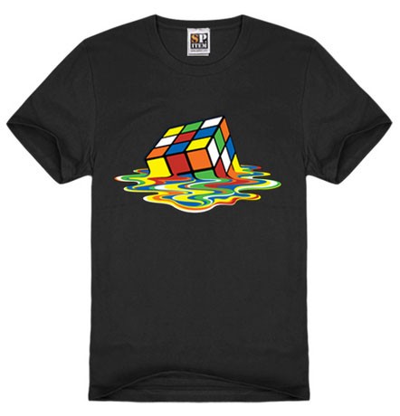 melting rubik's cube t shirt