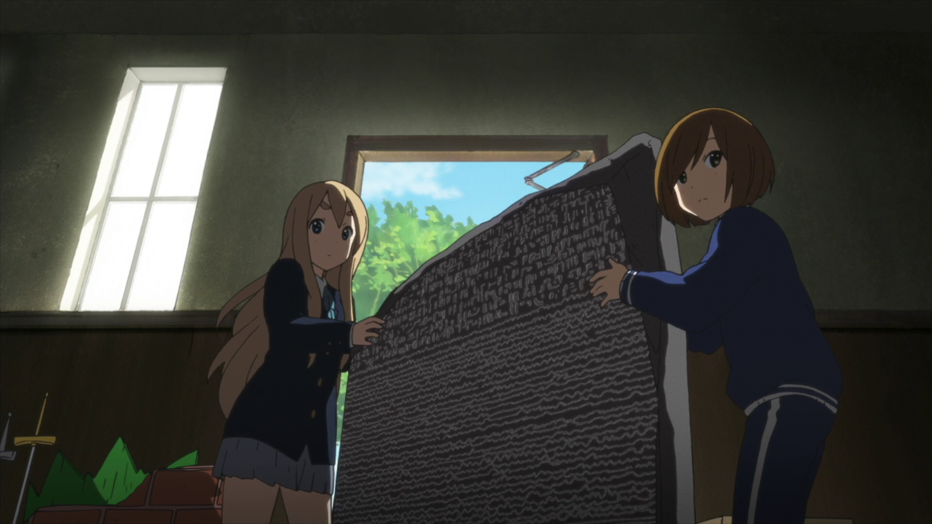 Rosetta Stone Anime | image mugi and shizuka got the rosetta stone png k on Rosetta Stone Anime | image mugi and shizuka got the rosetta stone png k on