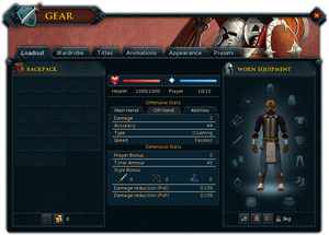Combat Stats interface