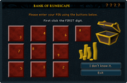 Bank PIN interface