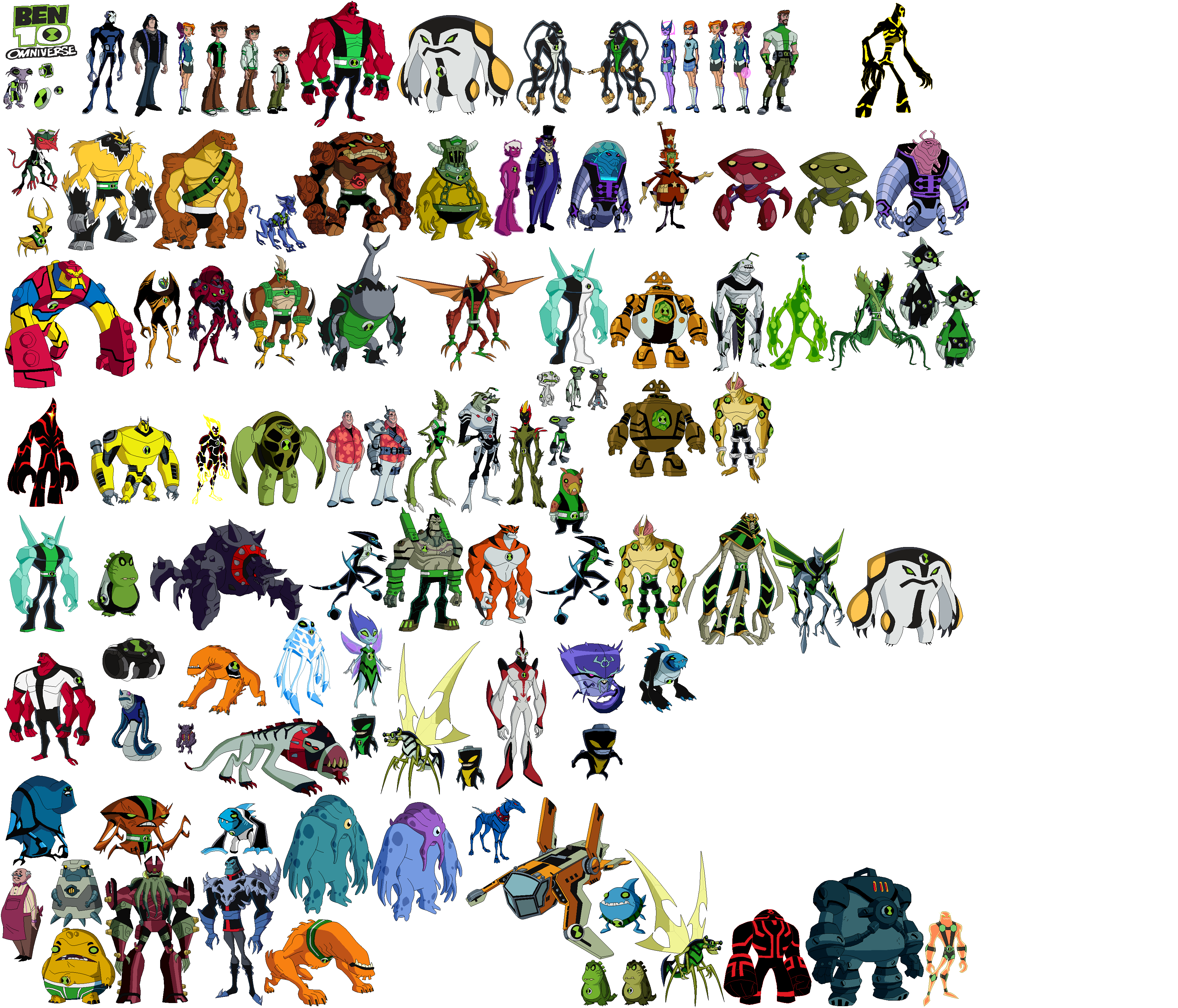 all ben 10 omniverse all aliens names and pictures