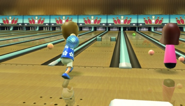 wii sports resort bowling player
