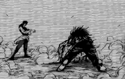 Ichiryuu defeating Midora in the past