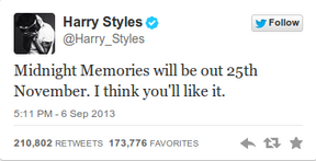 Harry's tweet