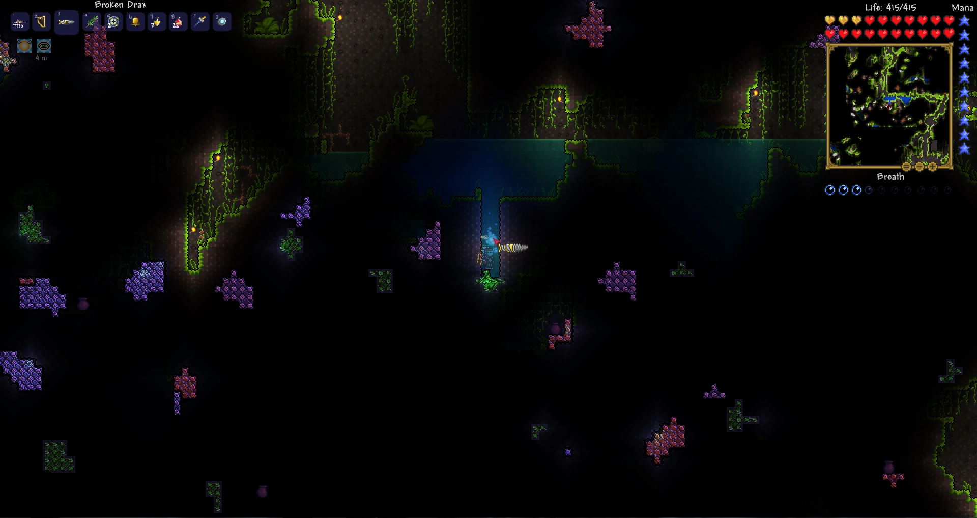 Image Terraria. chlorophyte ore in game.jpg Terraria Wiki