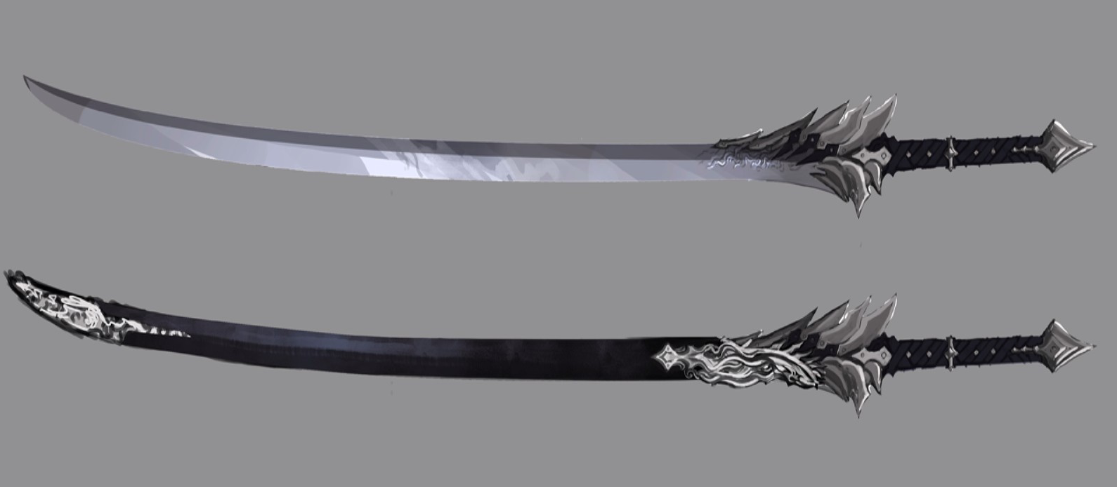 badass anime katana drawing