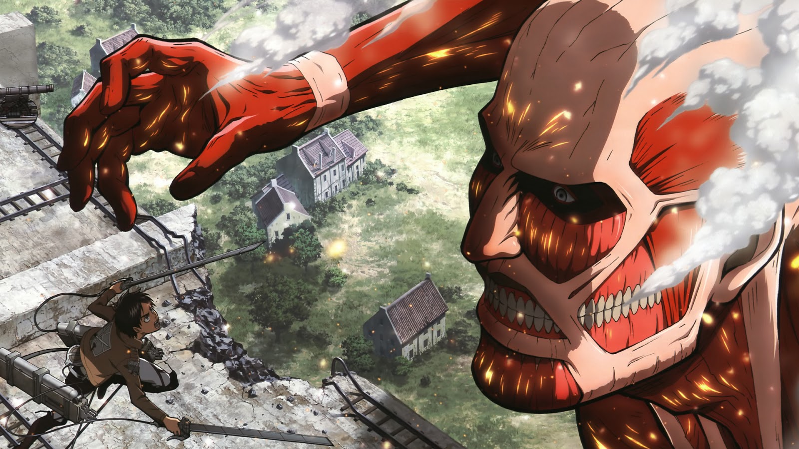 attack on titan colossal titan statue