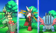 Mega-Sceptile, Mega-Blaziken y Mega-Swampert ROZA