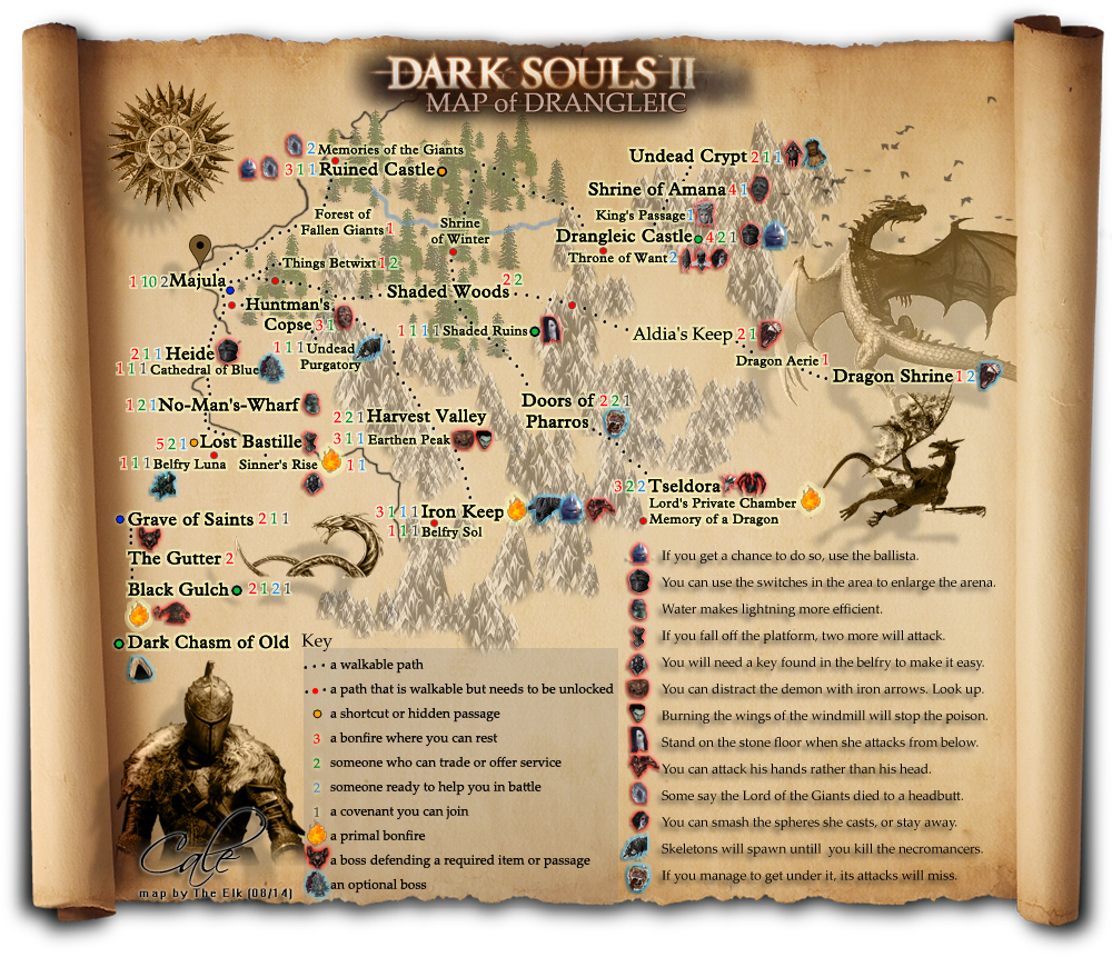 dark souls 2 map poster