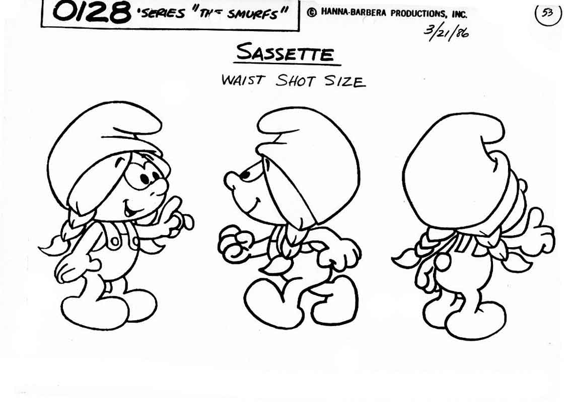sassette smurf coloring pages - photo #26