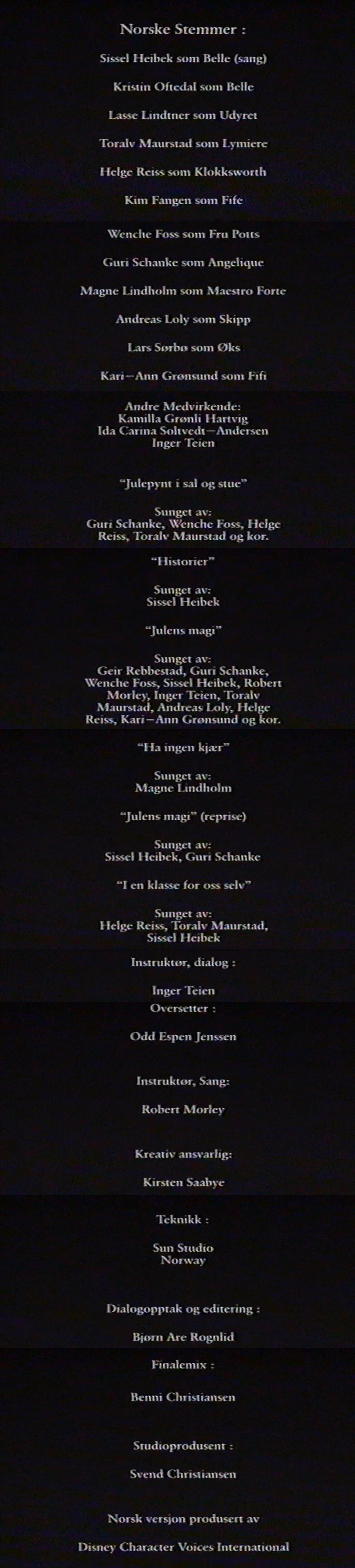 Beauty And The Beast Credits Song