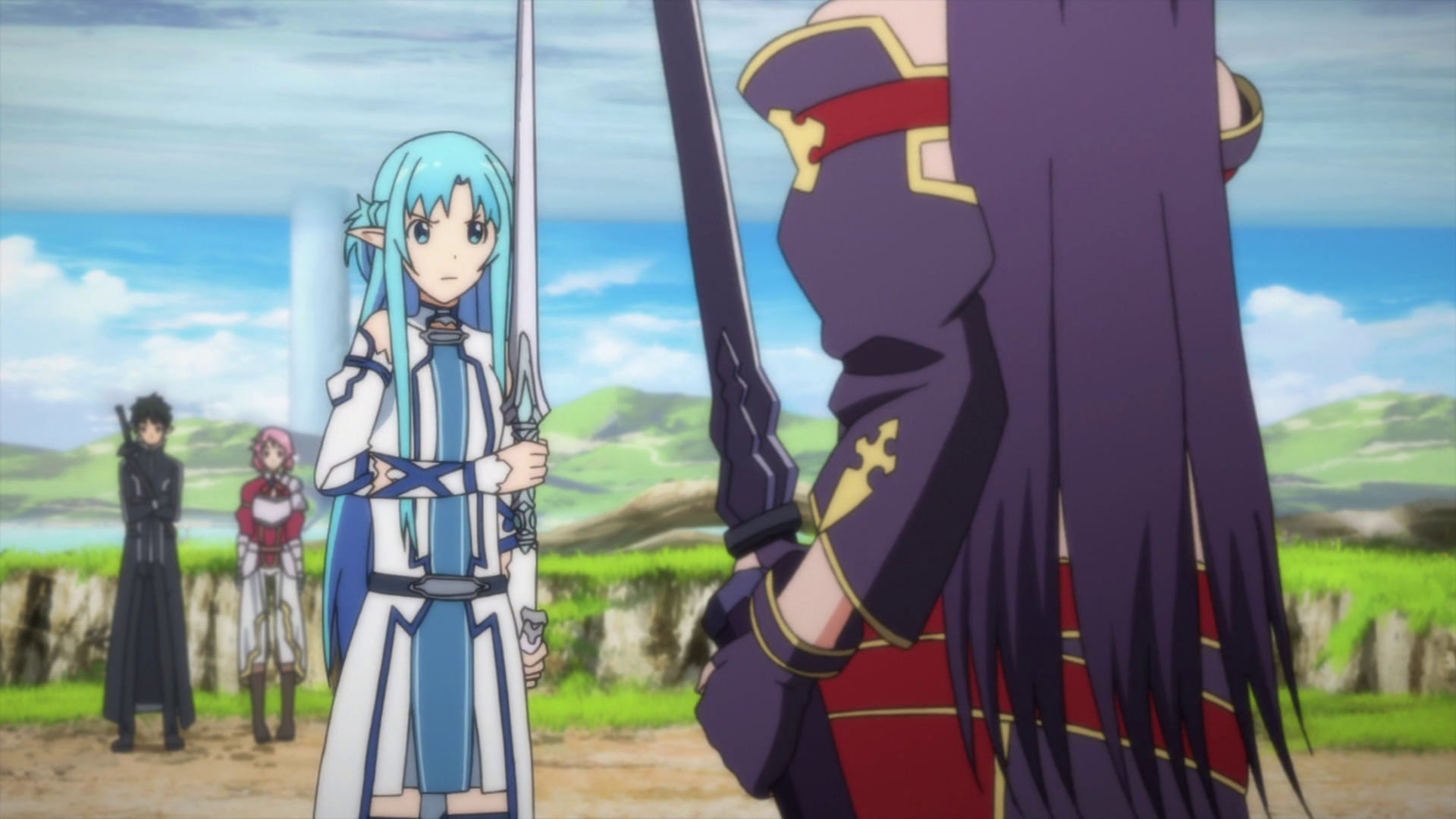 Image Asuna And Yuuki Prepare To Duel Png Sword Art Online Wiki