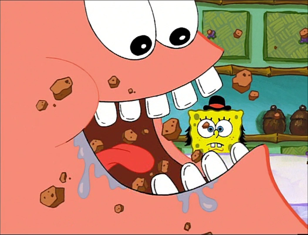 Image Close up of Patrick eating cookies in Grandma's Kisses.png