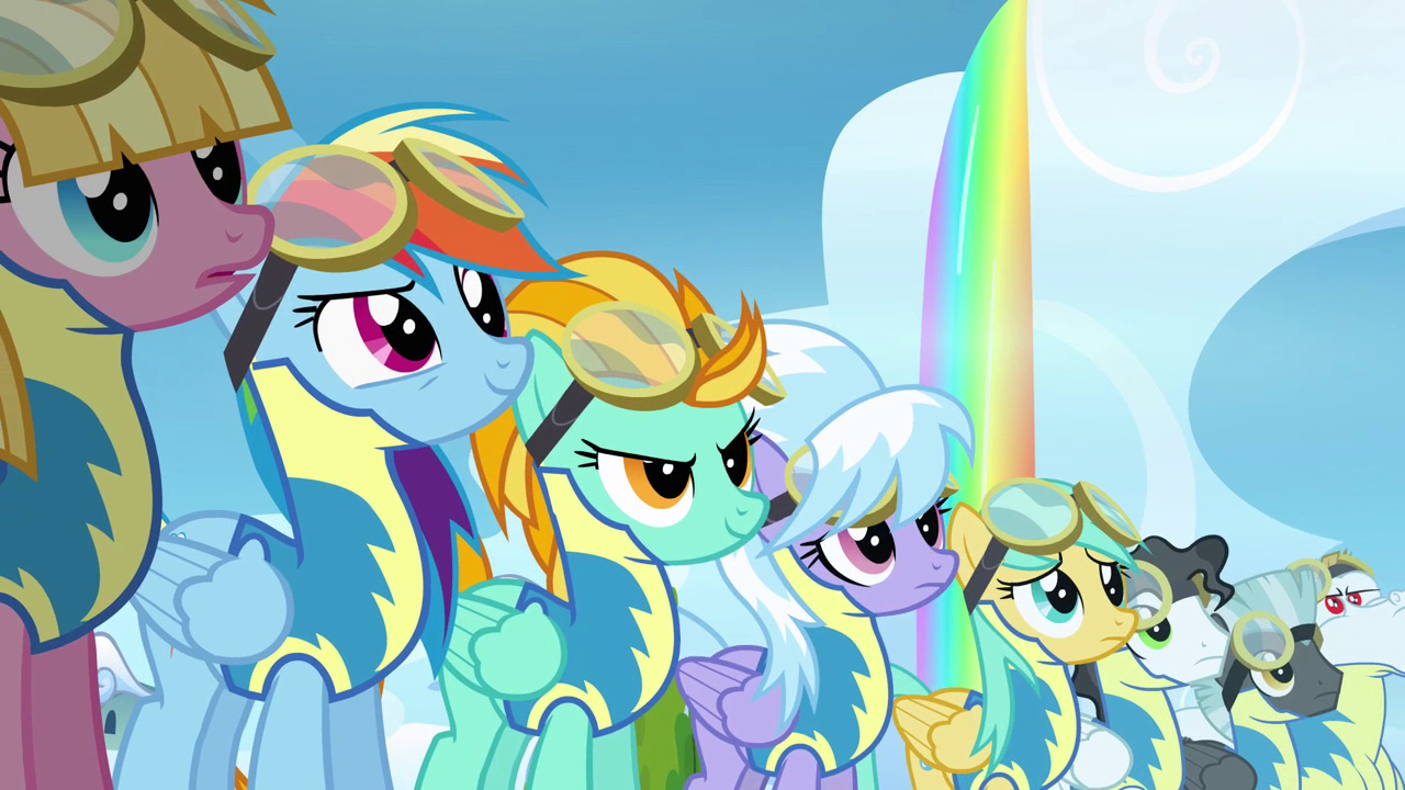 Image - Wonderbolt Trainees looking at the Dizzitron S3E7.png - My ...