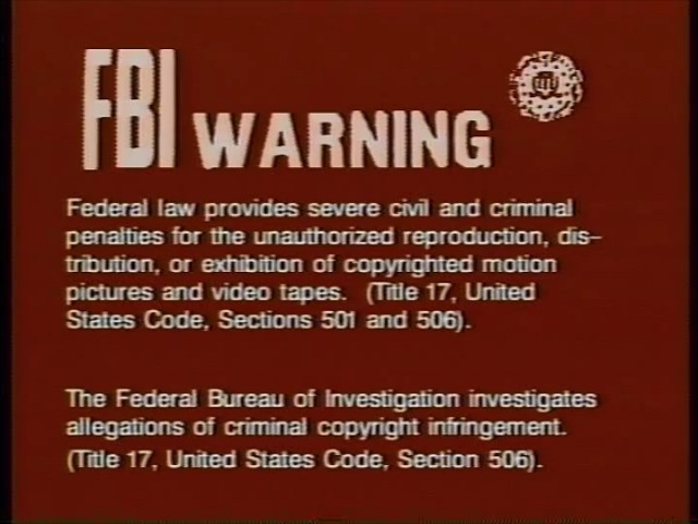 20th Century Fox Home Entertainment Warning Screens - The FBI Warning ...