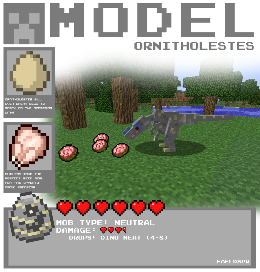 Image - Minecraft ornitholestes by faeldspr-d5334g7.png - Fossils and ...